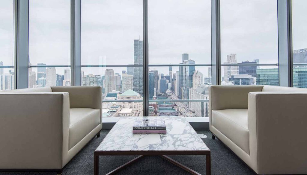a living room of the property management business